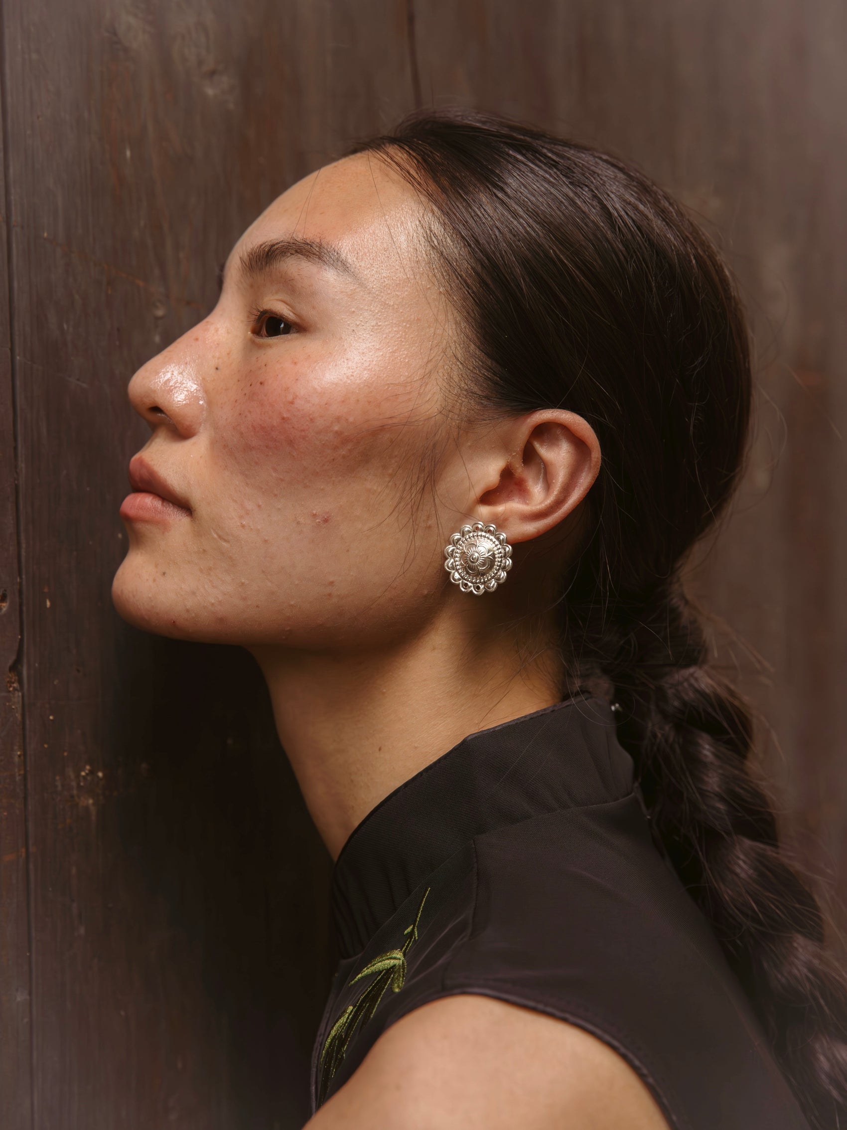 Floral Relief Earrings