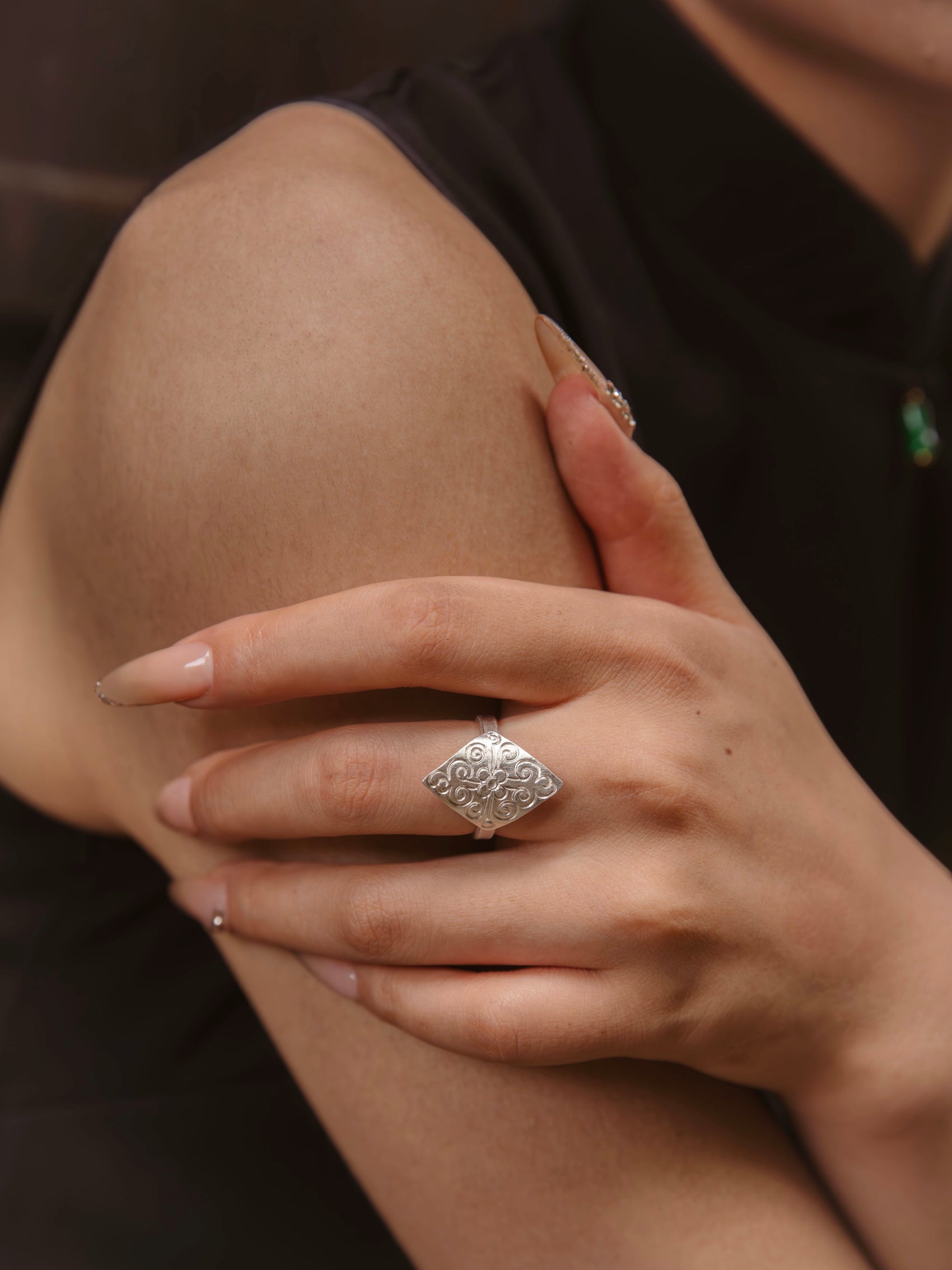 Wax-Resist Floral Ring