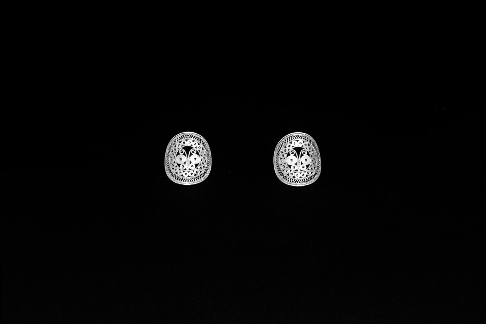 Drum and Butterfly Motif Earrings