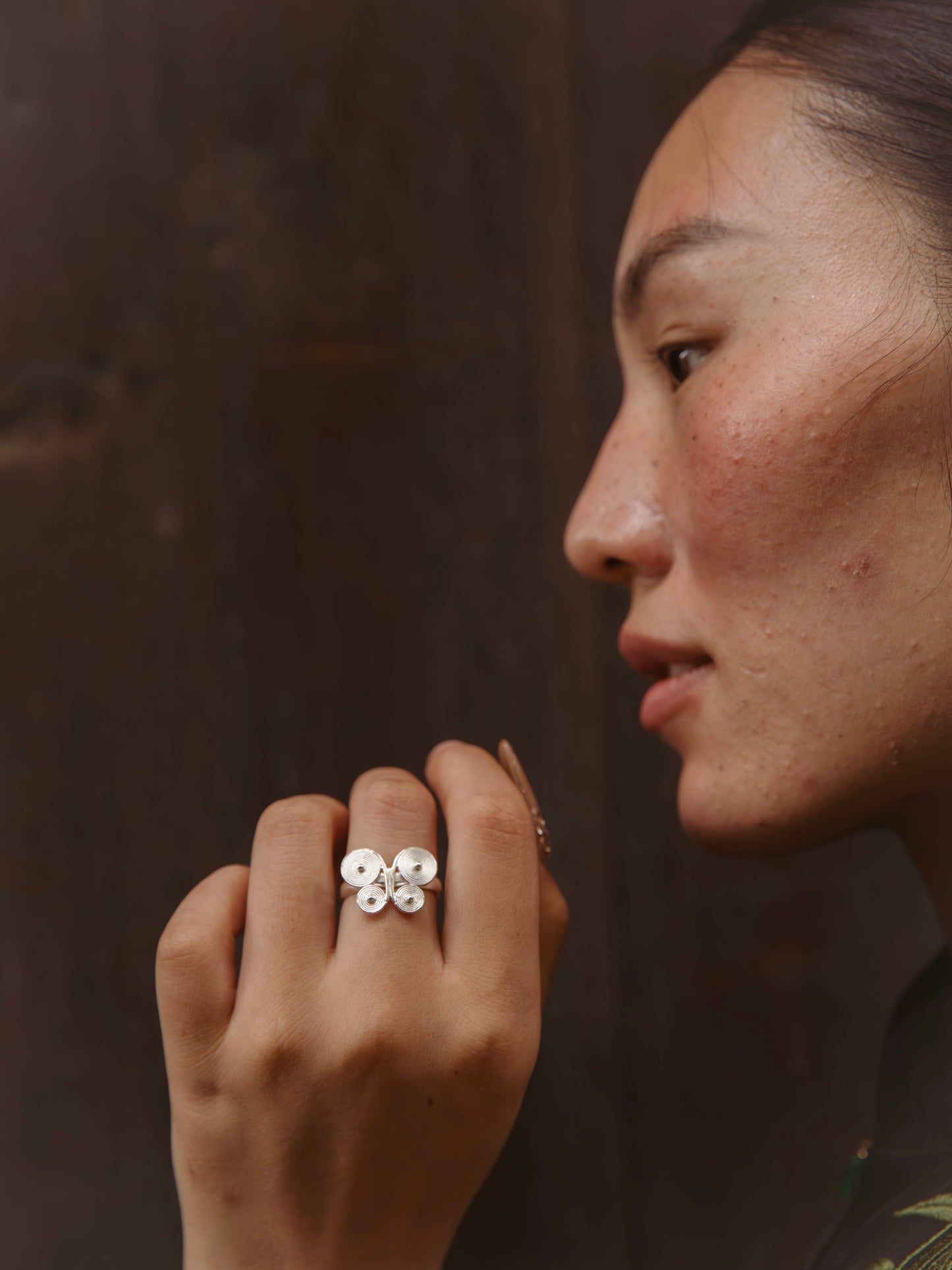 Butterfly Spiral Form Ring