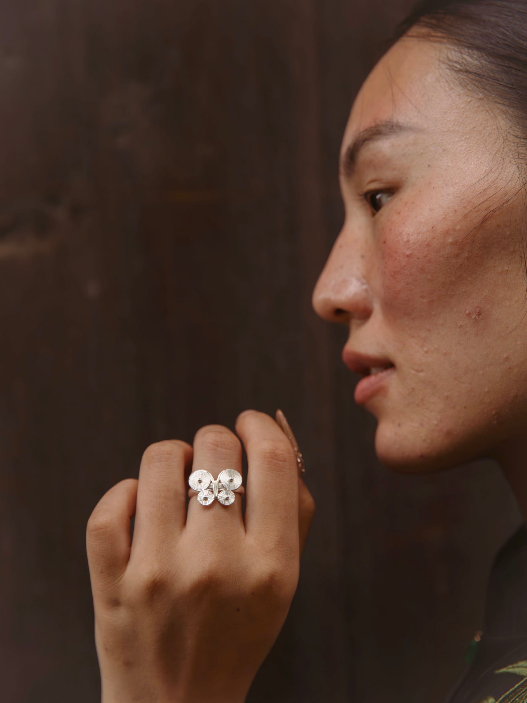 Butterfly Spiral Form Ring